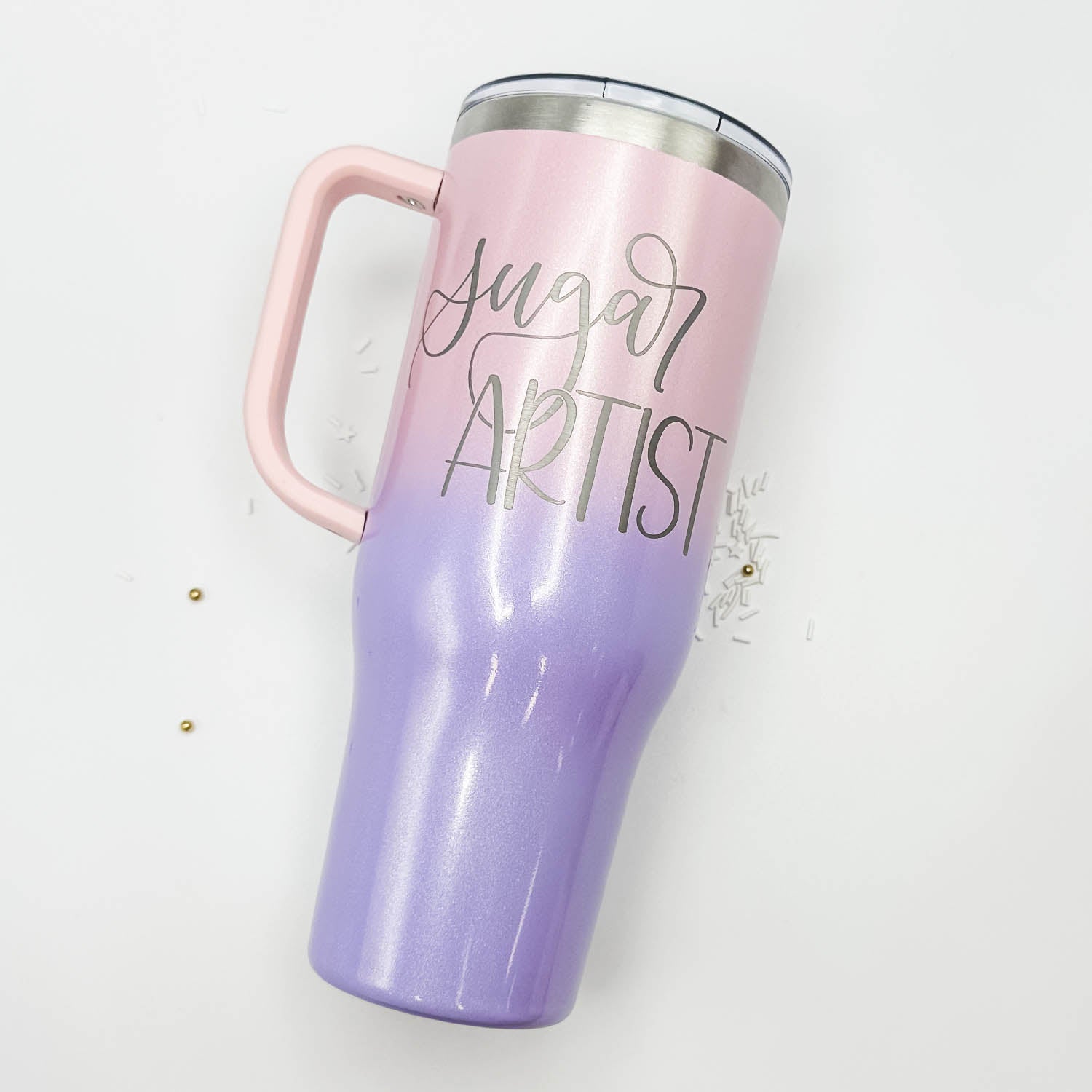 40 oz Tumbler (Multiple Colors) - Sprinkled With Pink