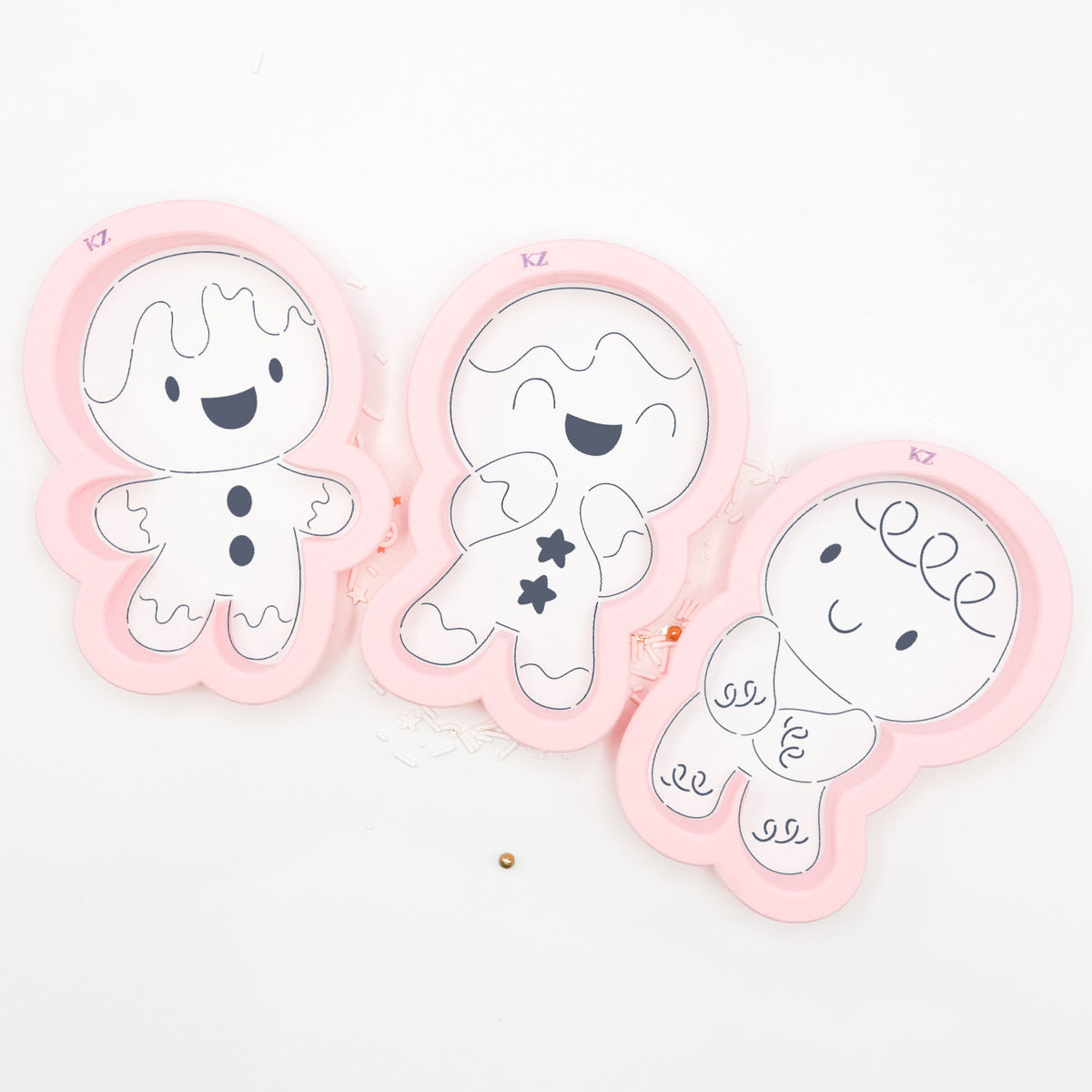 Cookie Cutters Cute Gingerbread Men Cutter/Stencil Set of 3