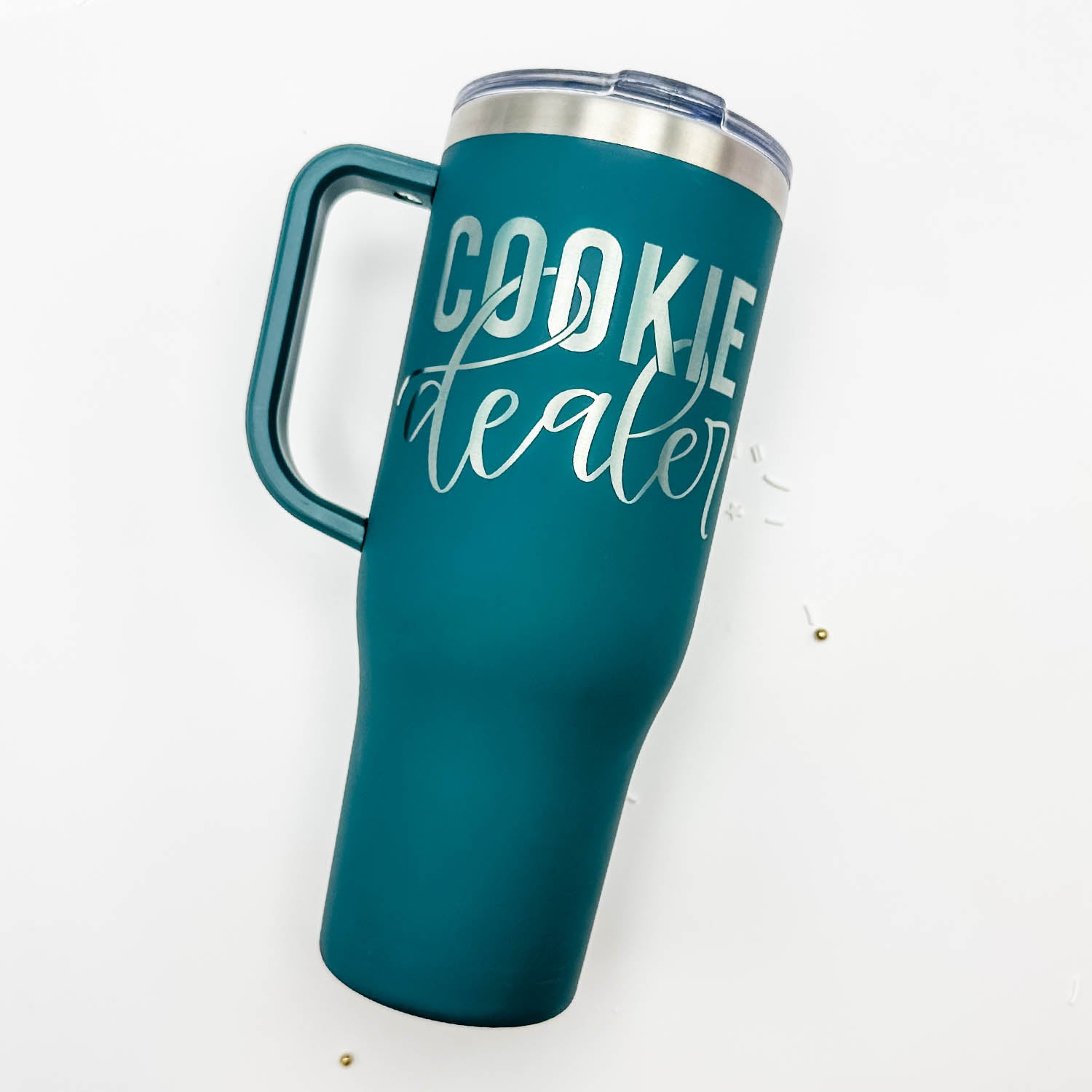 Supplies Teal Satin Stainless Steel 40 oz. Tumbler with Handle