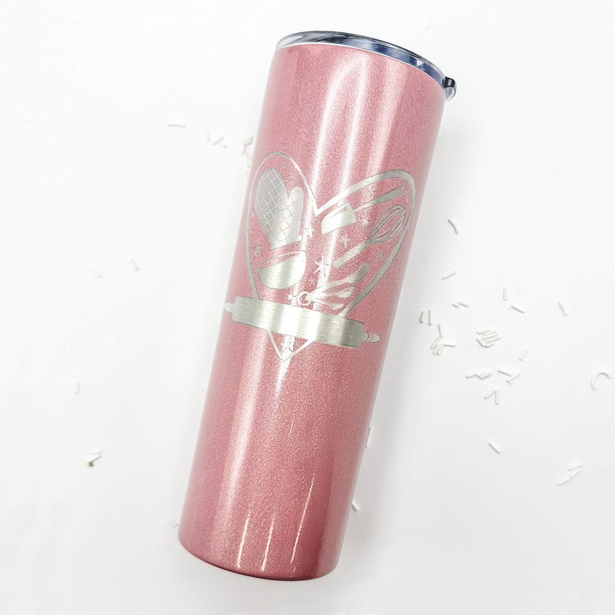 Supplies Dusty Rose Glitter Stainless Steel 20 oz. Tumbler