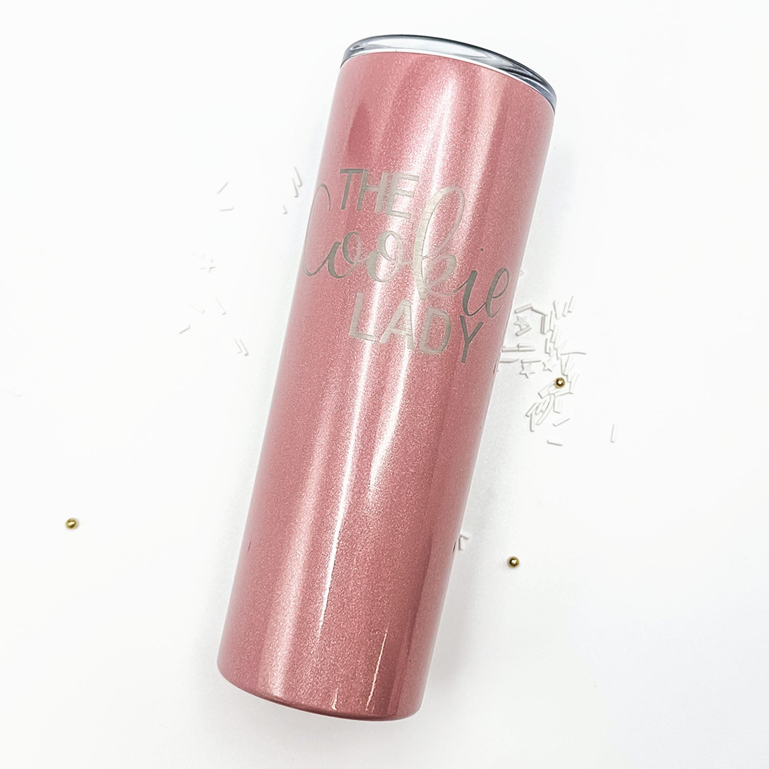 Supplies Dusty Rose Glitter Stainless Steel 20 oz. Tumbler