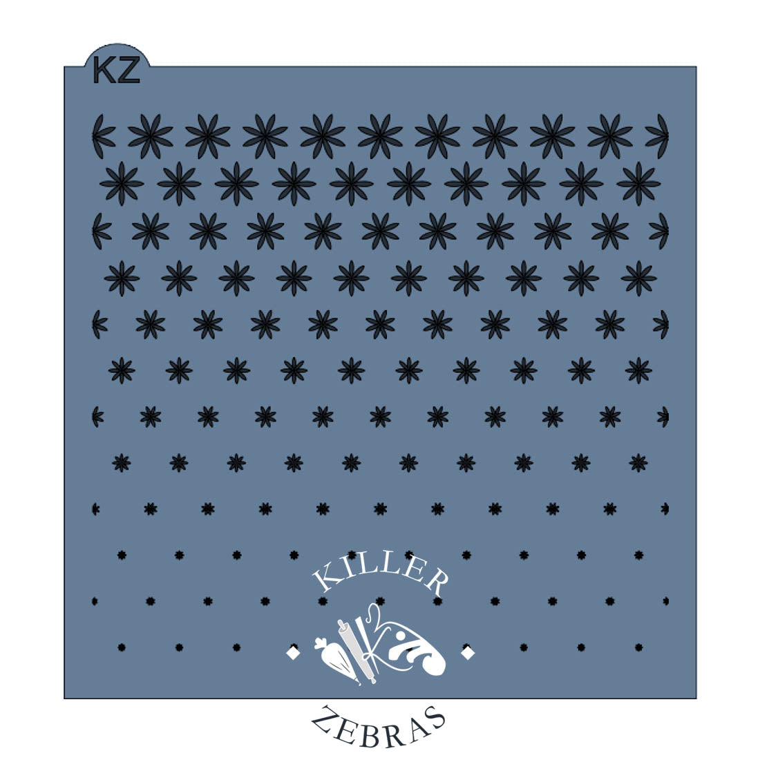 5.5 x 5.5 Stencil Fading Snowflakes Stencil