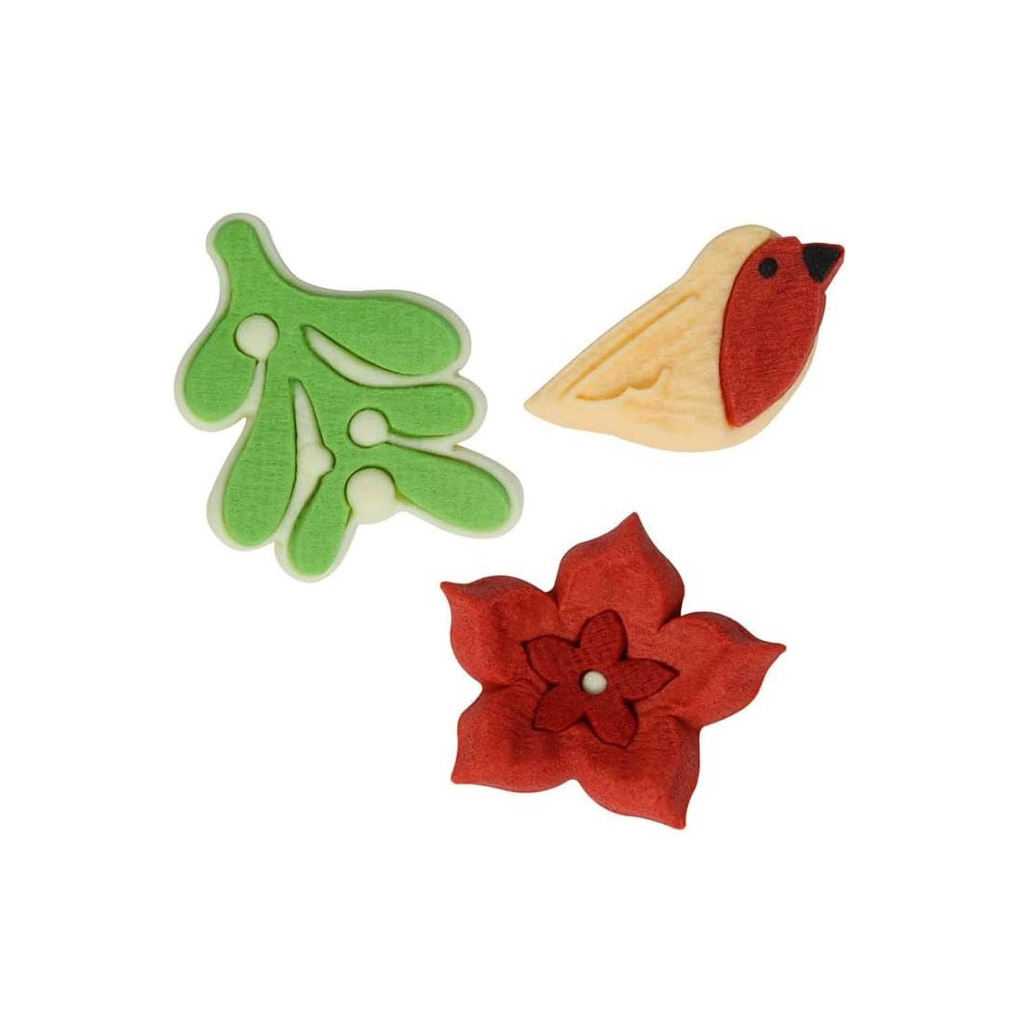 Sprinkles PME Christmas Edible Sugar Decorations - Under the Mistletoe (Pack of 12)