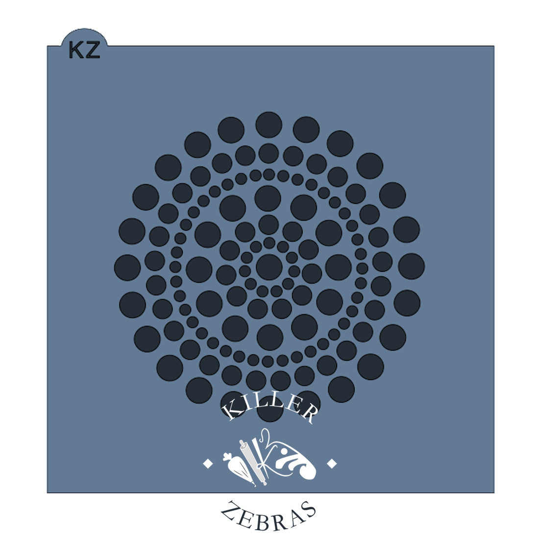 5.5 x 5.5 Stencil Dotted Medallion Stencil