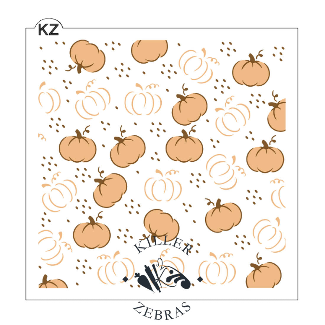 5.5 x 5.5 Stencil Fall Pumpkins 2 Part Stencil