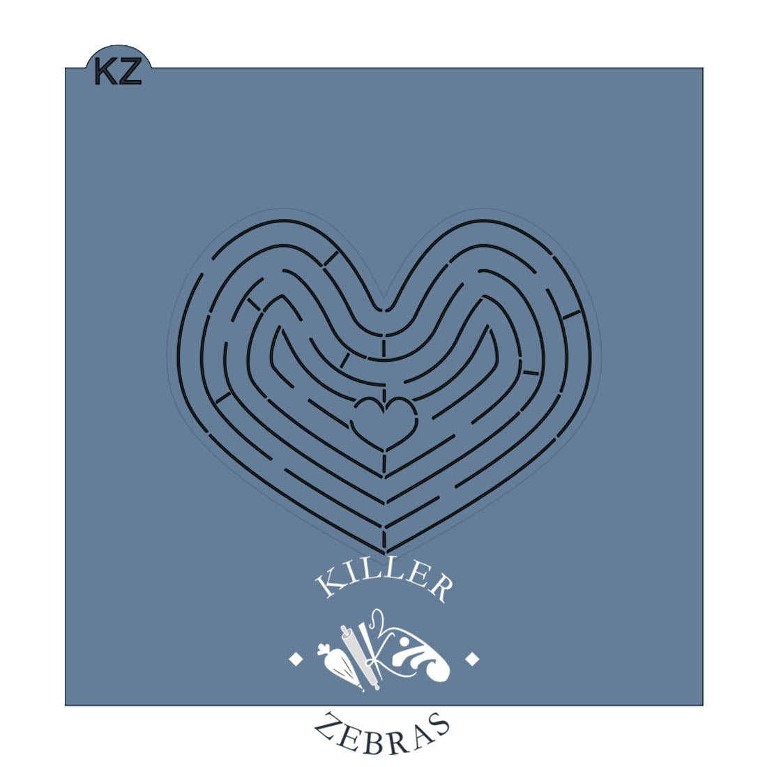 5.5 x 5.5 Stencil Faye Heart Maze Stencil