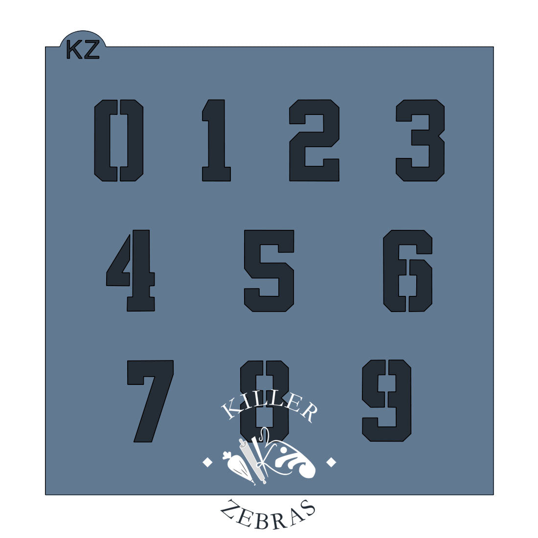 5.5 x 5.5 Stencil Jersey Numbers Stencil