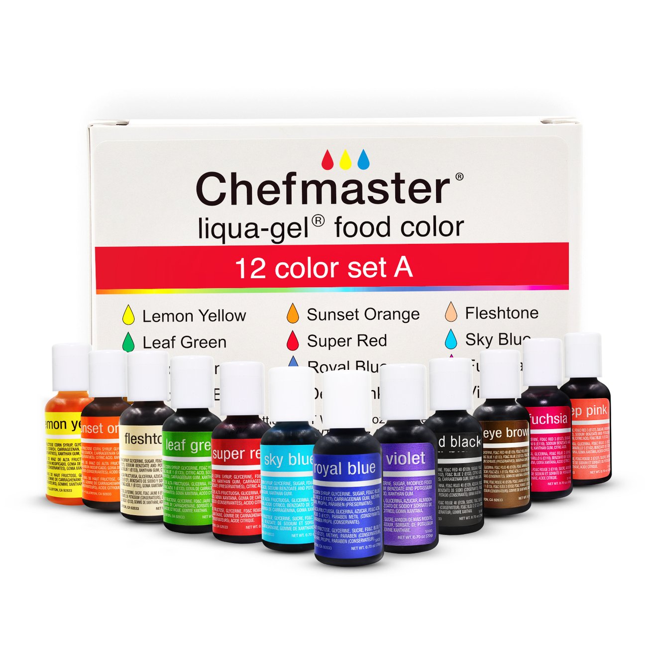 Liqua Gel Chefmaster LIQUA GEL 12 Color Kit
