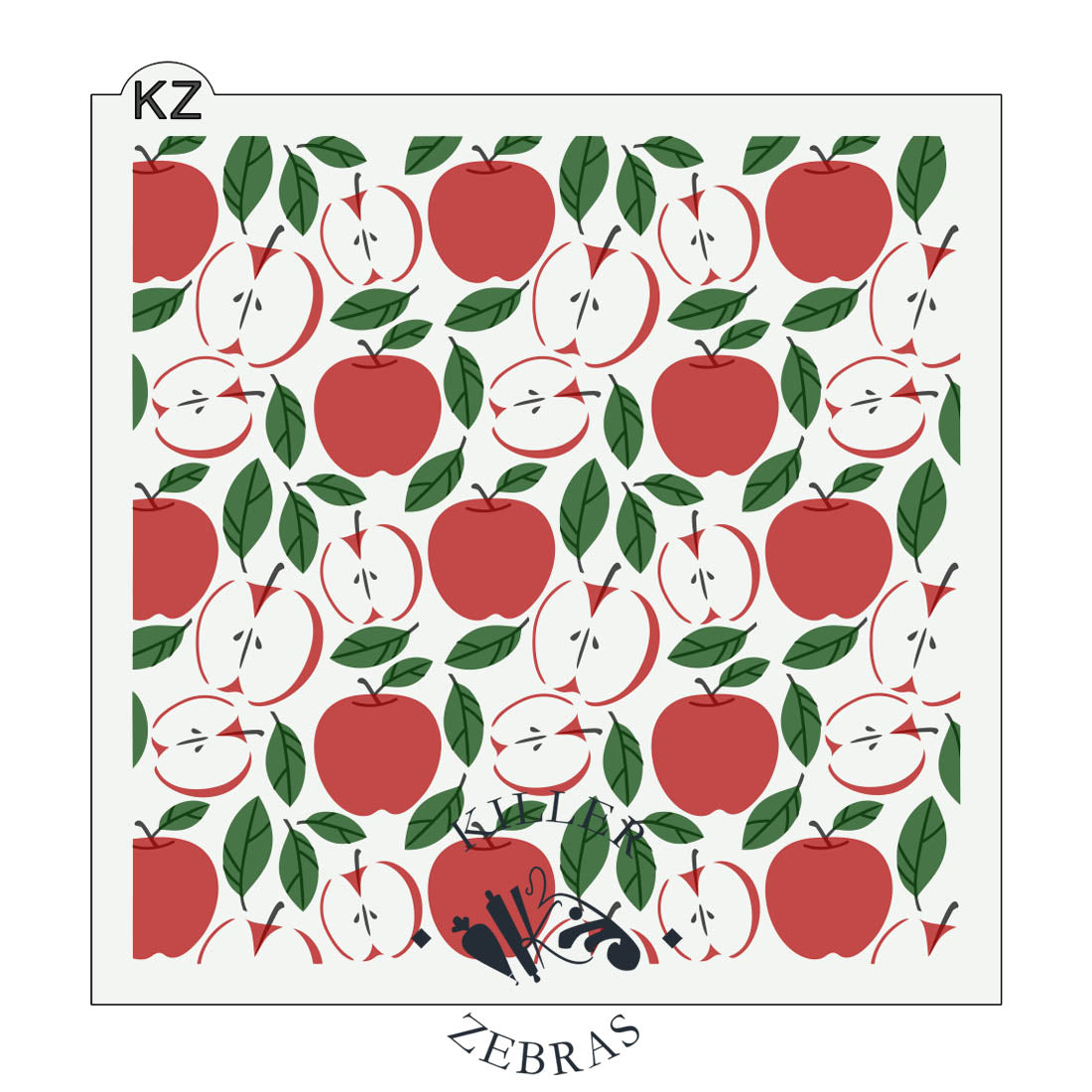 5.5 x 5.5 Stencil Apple Picking 3 Part Stencil