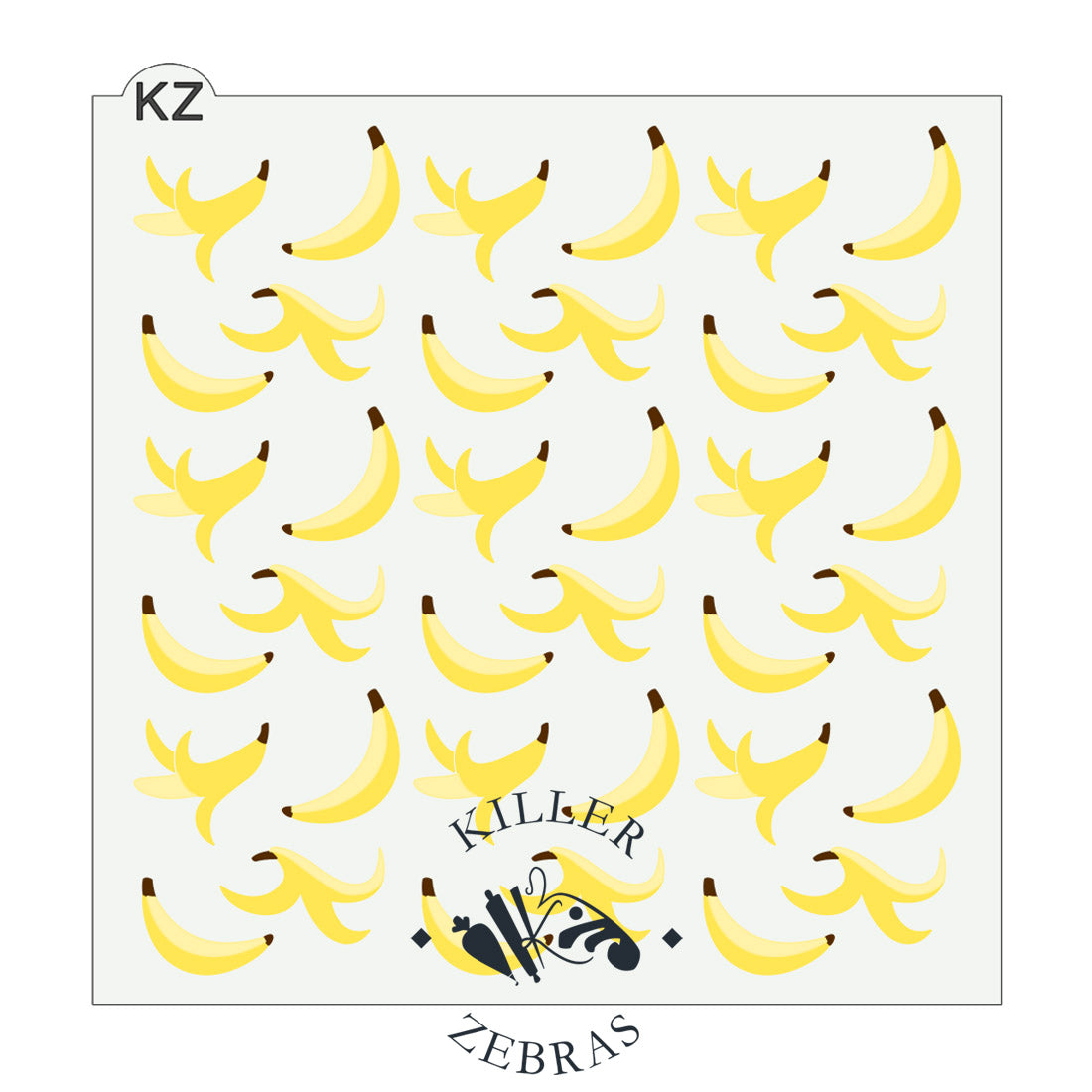 5.5 x 5.5 Stencil Bananas 3 Part Stencil