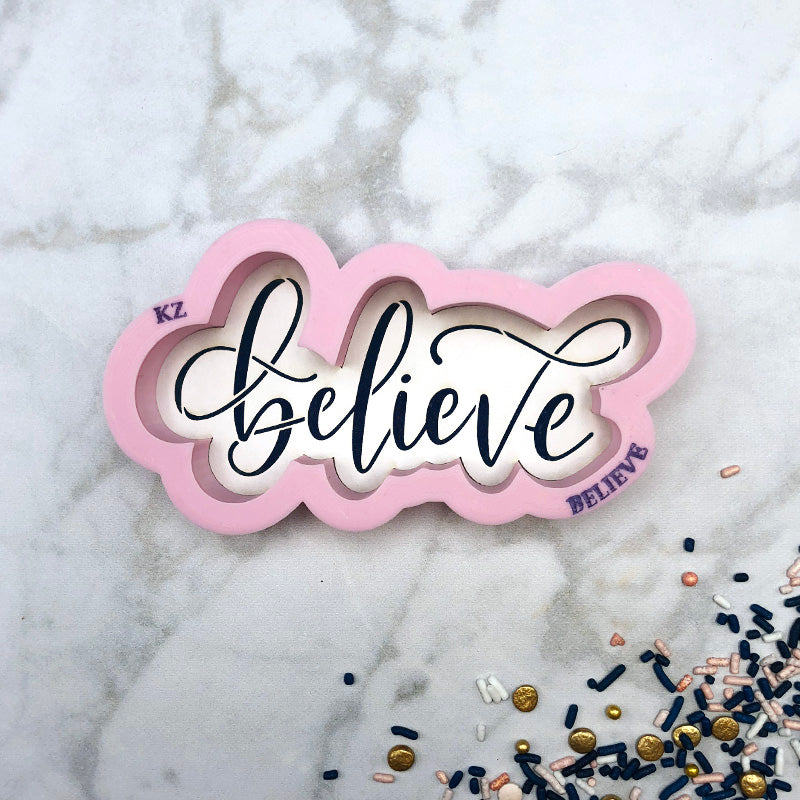 Cookie Cutters Believe Hand Lettered