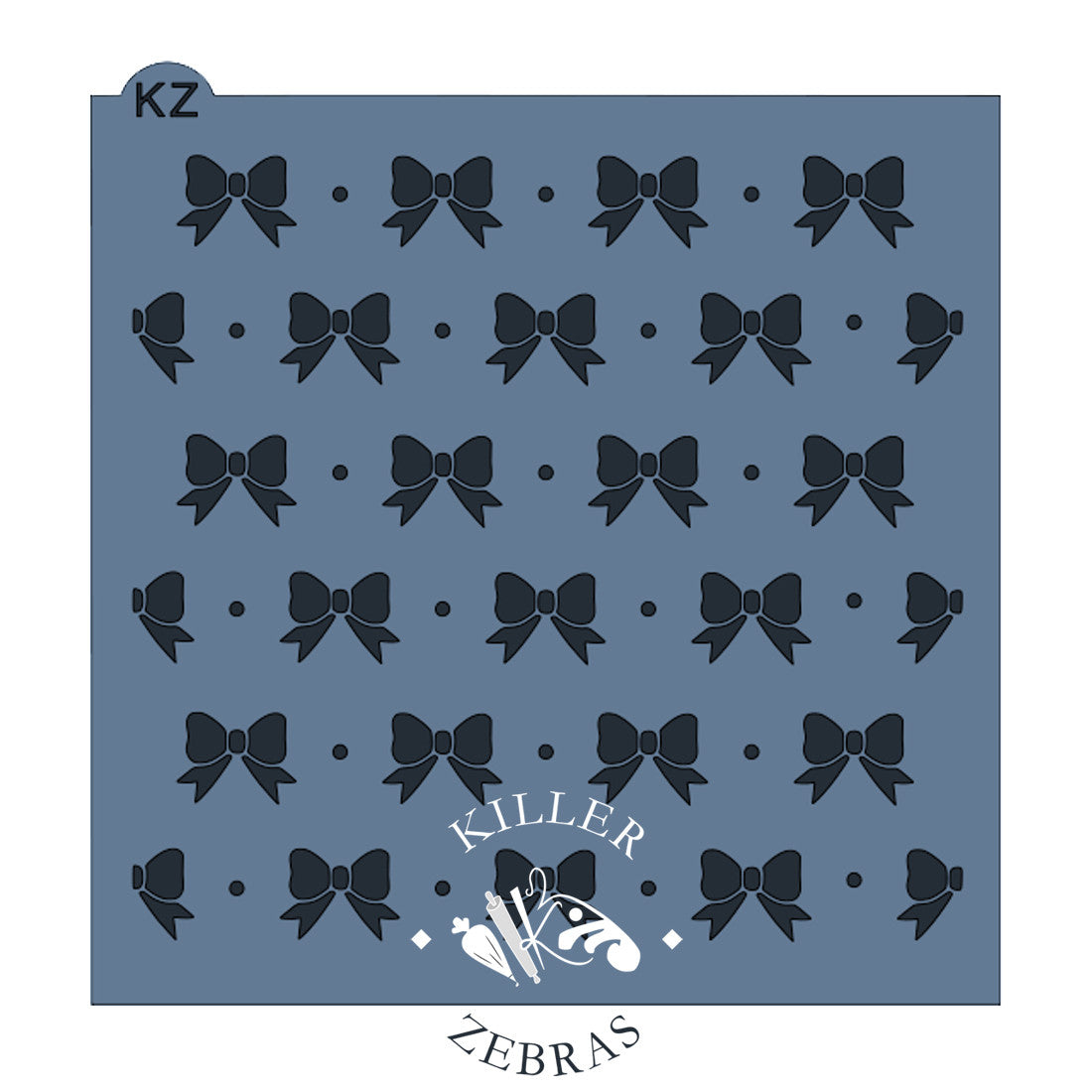 5.5 x 5.5 Stencil Bows and Polka Dots Stencil