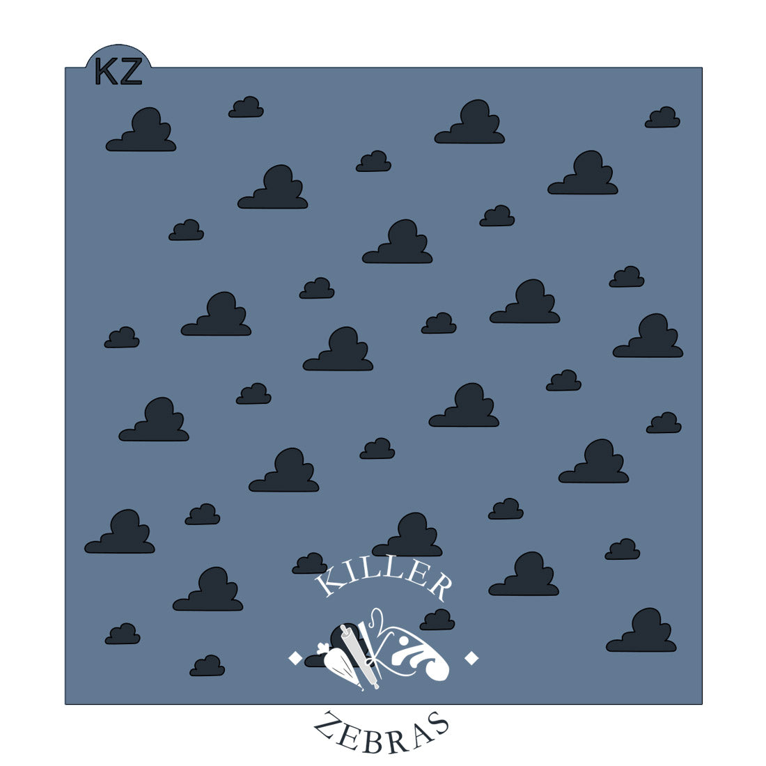 5.5 x 5.5 Stencil Cartoon Clouds Stencil