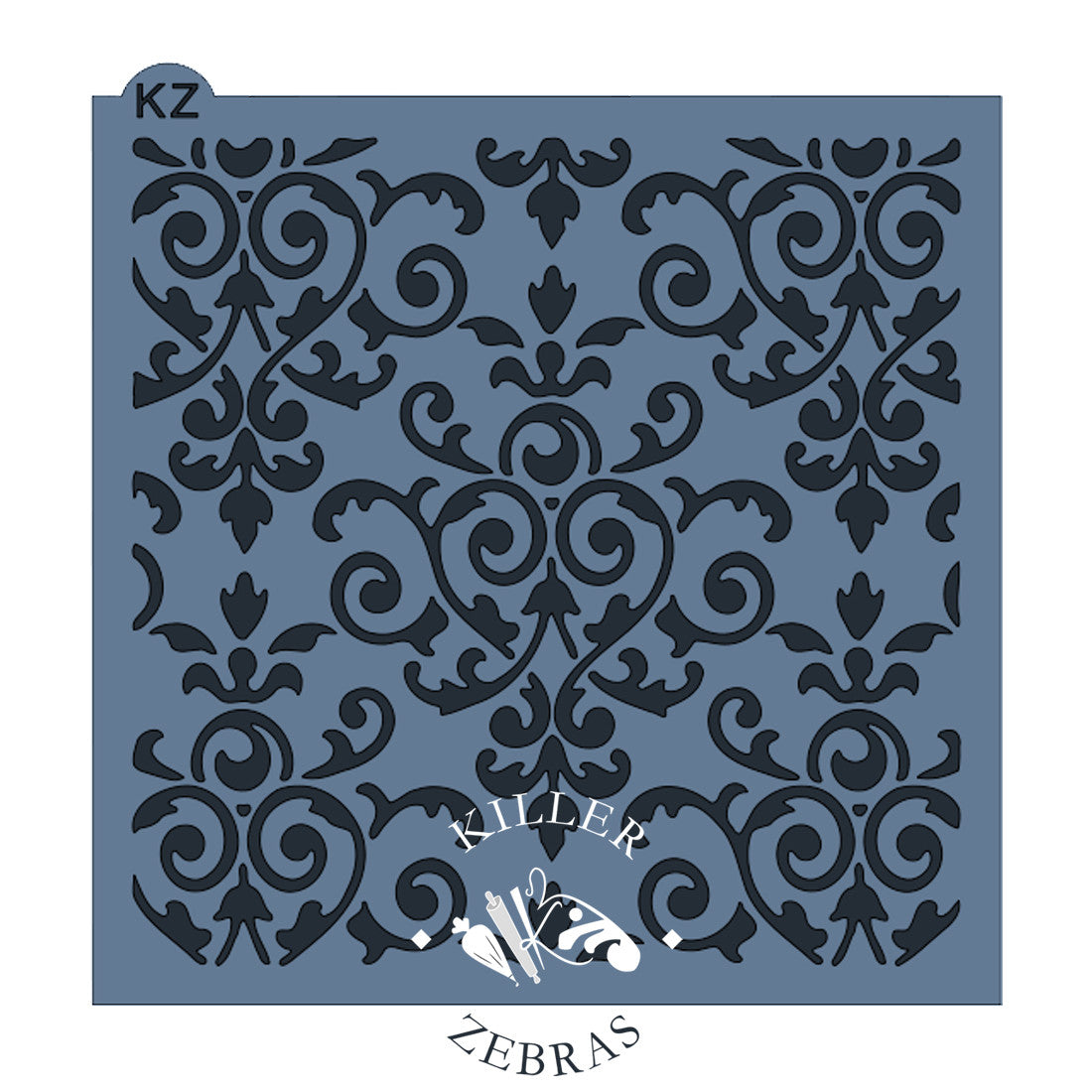 5.5 x 5.5 Stencil Damask Stencil