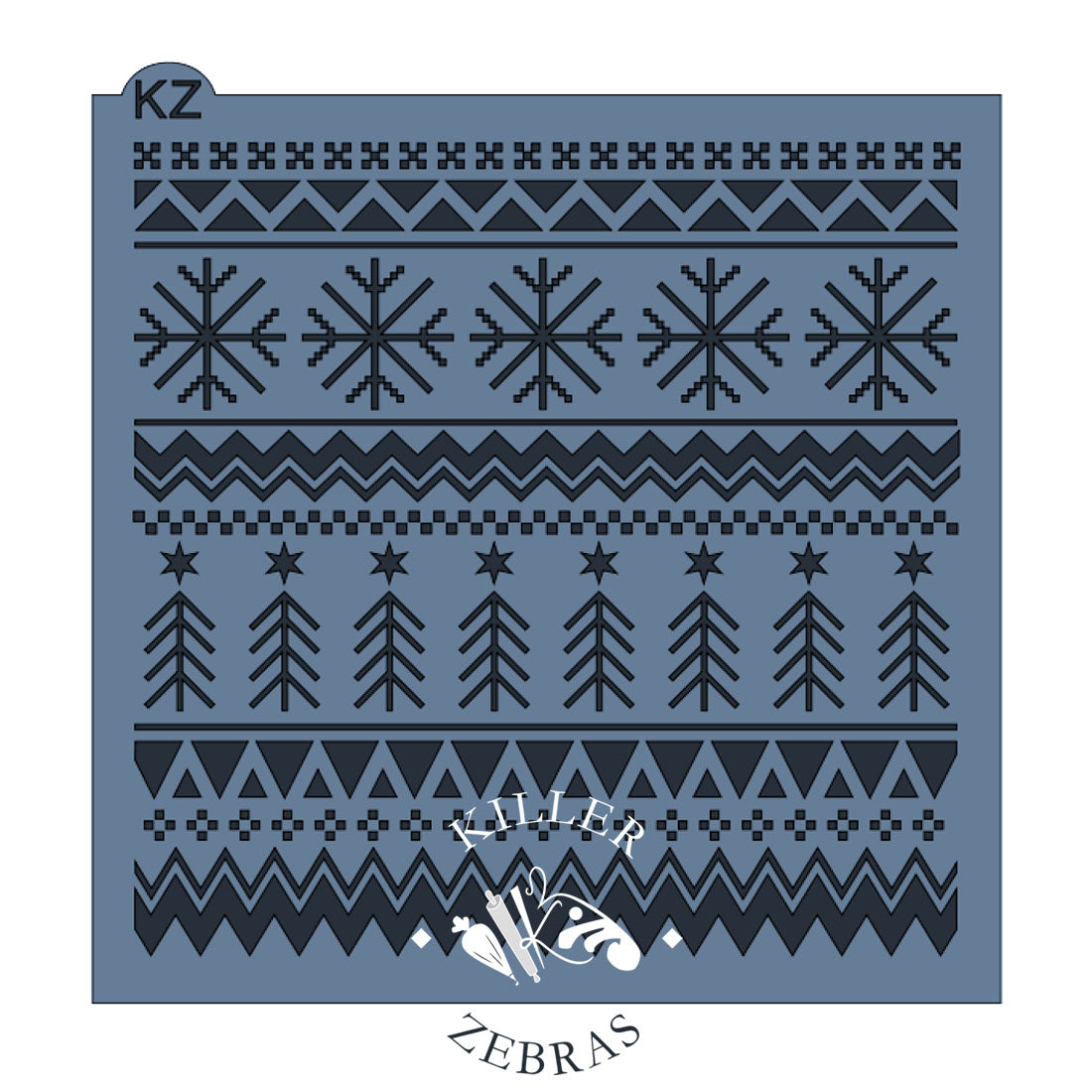 5.5 x 5.5 Stencil Fair Isle Sweater Stencil