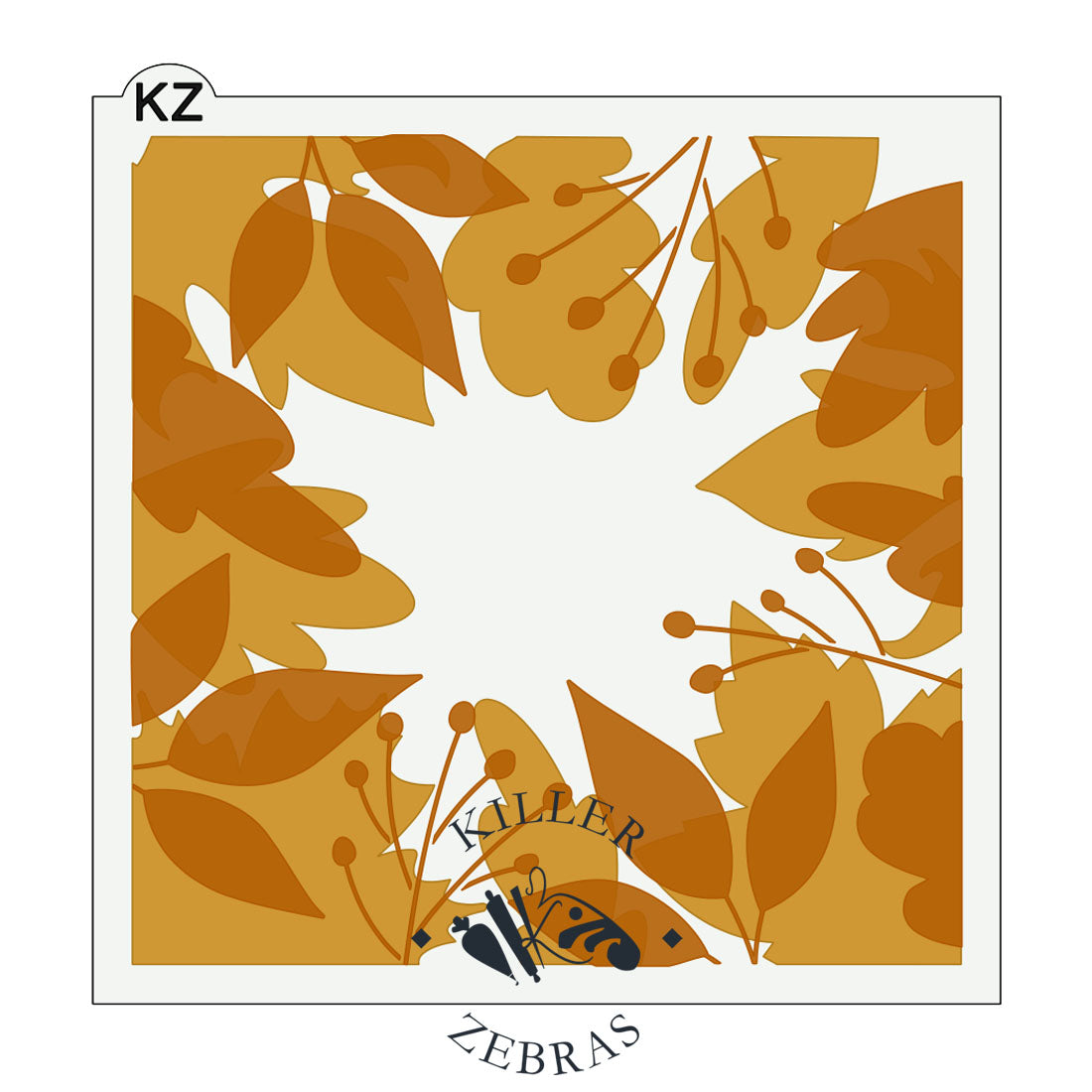 5.5 x 5.5 Stencil Fall Leaf Frame 2 Part Stencil