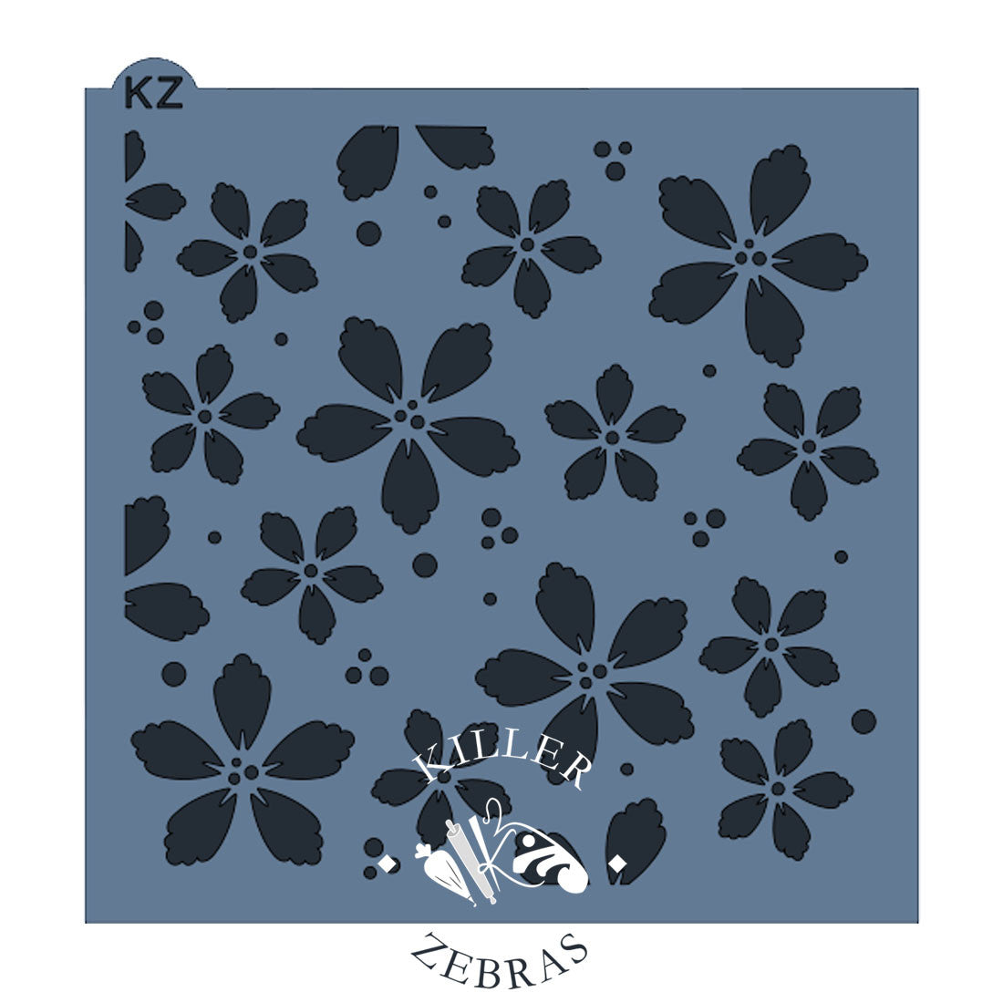 5.5 x 5.5 Stencil Blooming Flowers Stencil