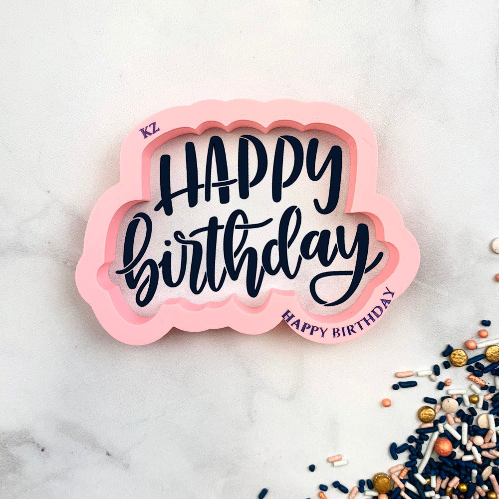 Cookie Cutters Happy Birthday Hand Lettered (Style 3)