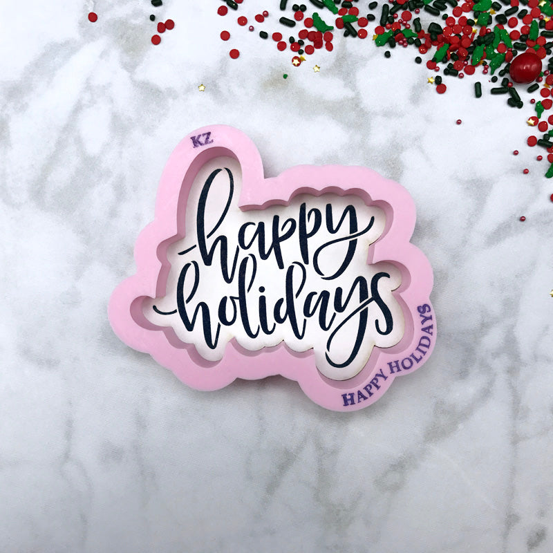 Cookie Cutters Happy Holidays Hand Lettered