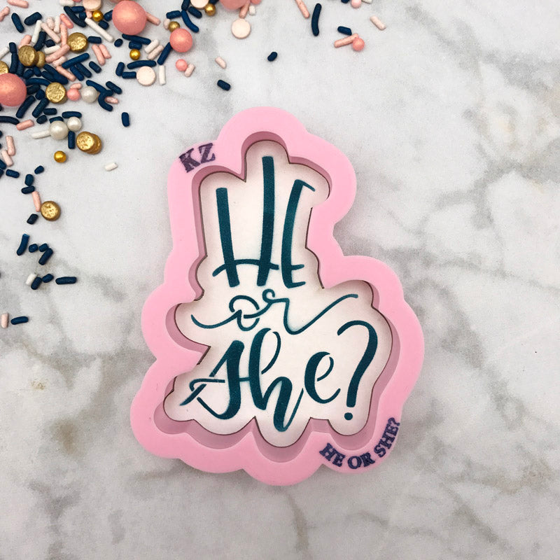 Cookie Cutters He or She? Hand Lettered