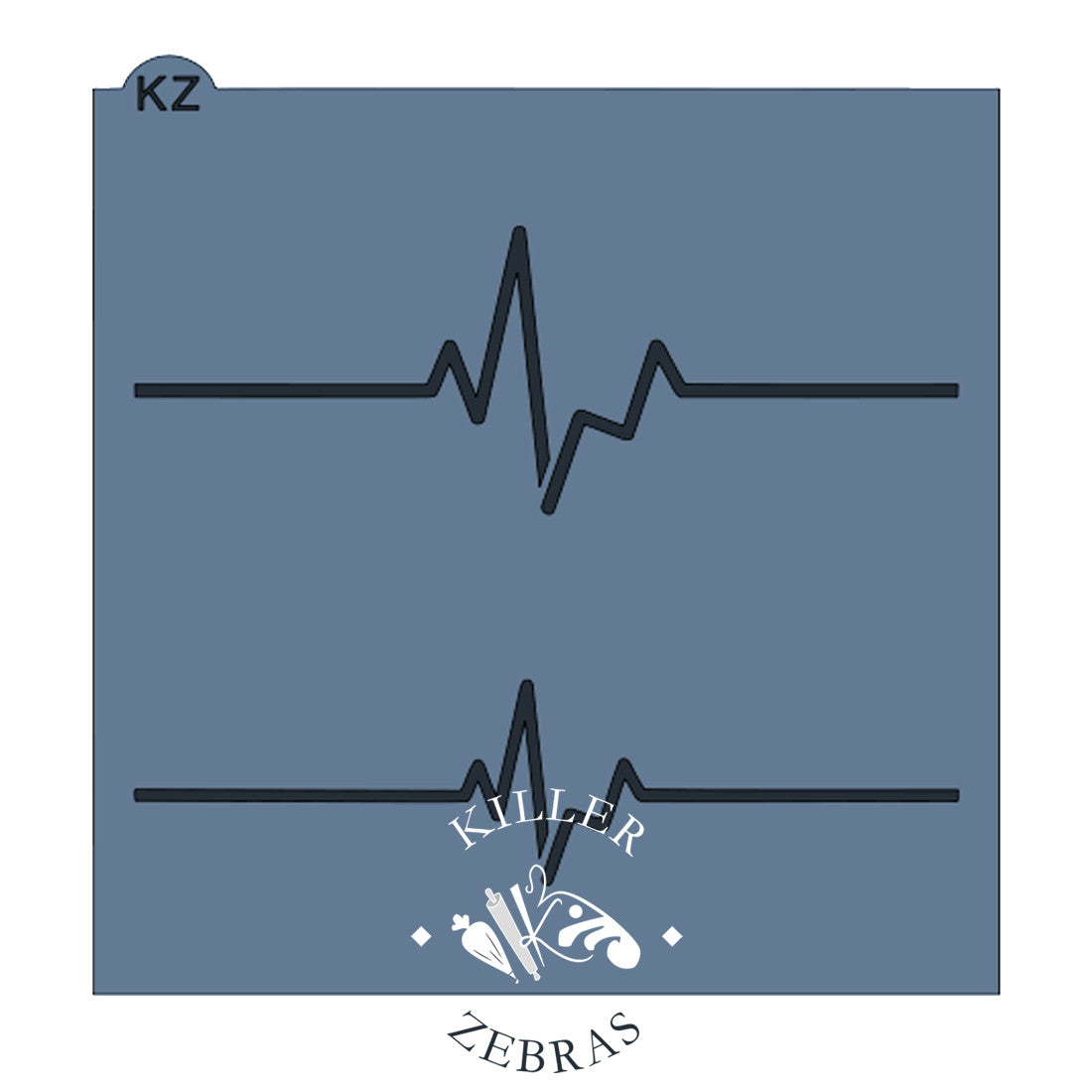 5.5 x 5.5 Stencil Heartbeat Line Stencil