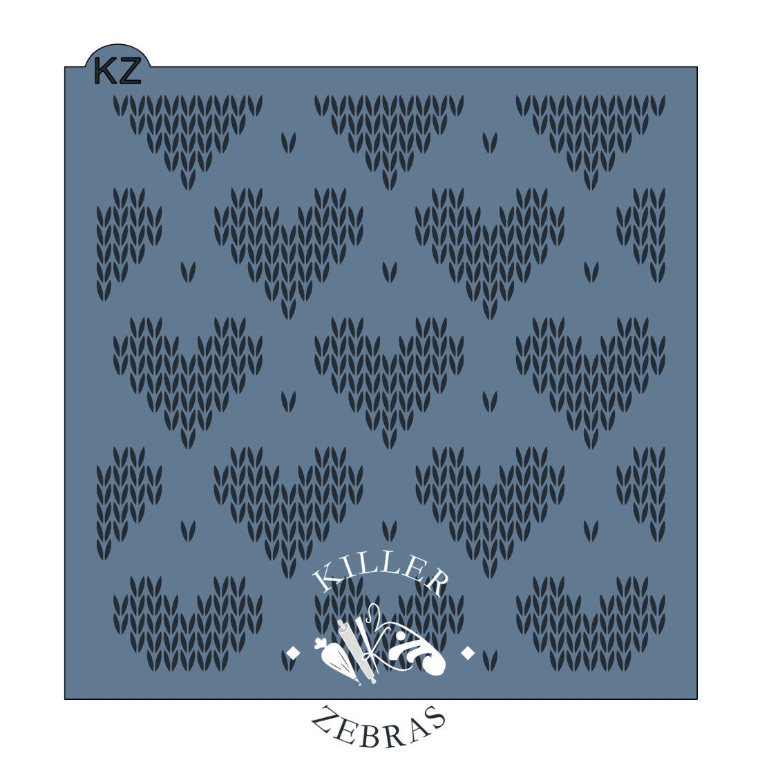 5.5 x 5.5 Stencil Heart Knit Stencil