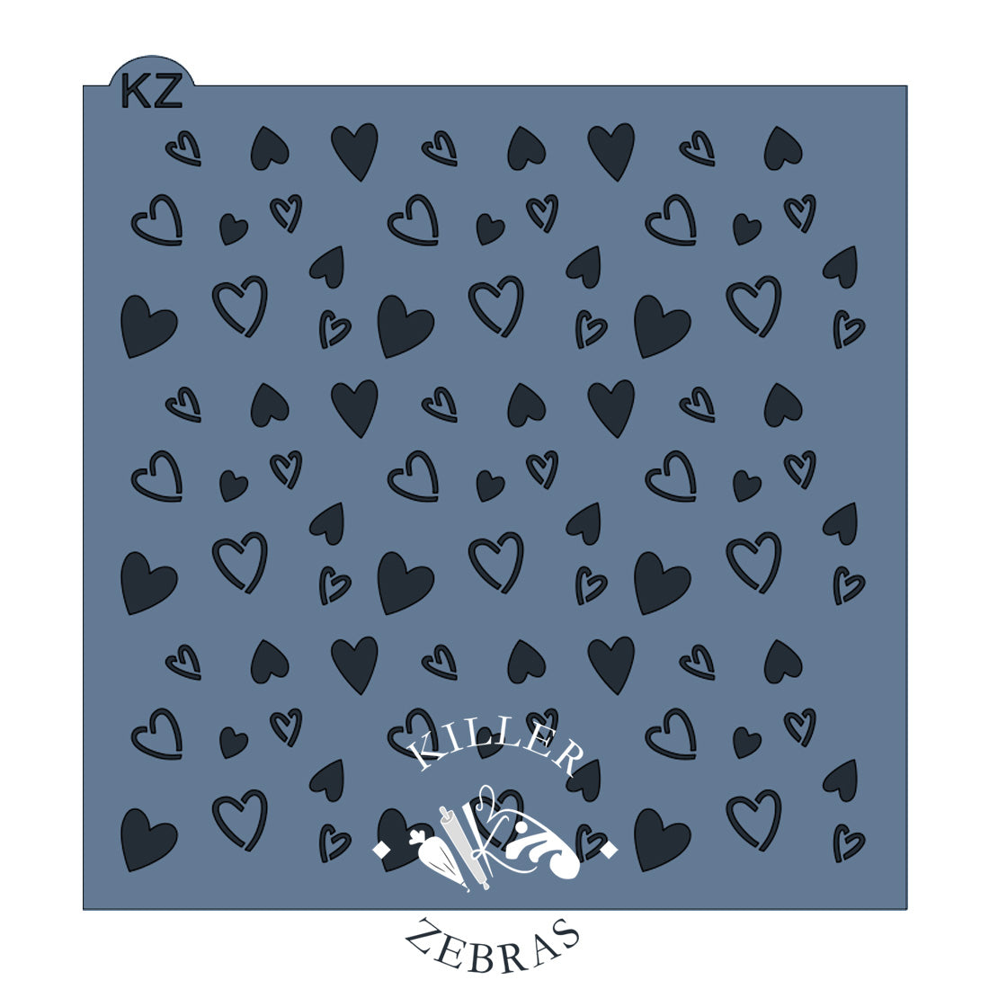 5.5 x 5.5 Stencil Heart Doodle Stencil