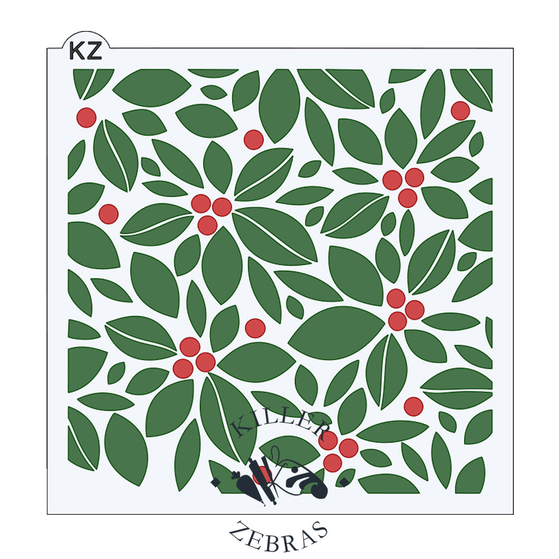 5.5 x 5.5 Stencil Holly - Single or Layered Stencil