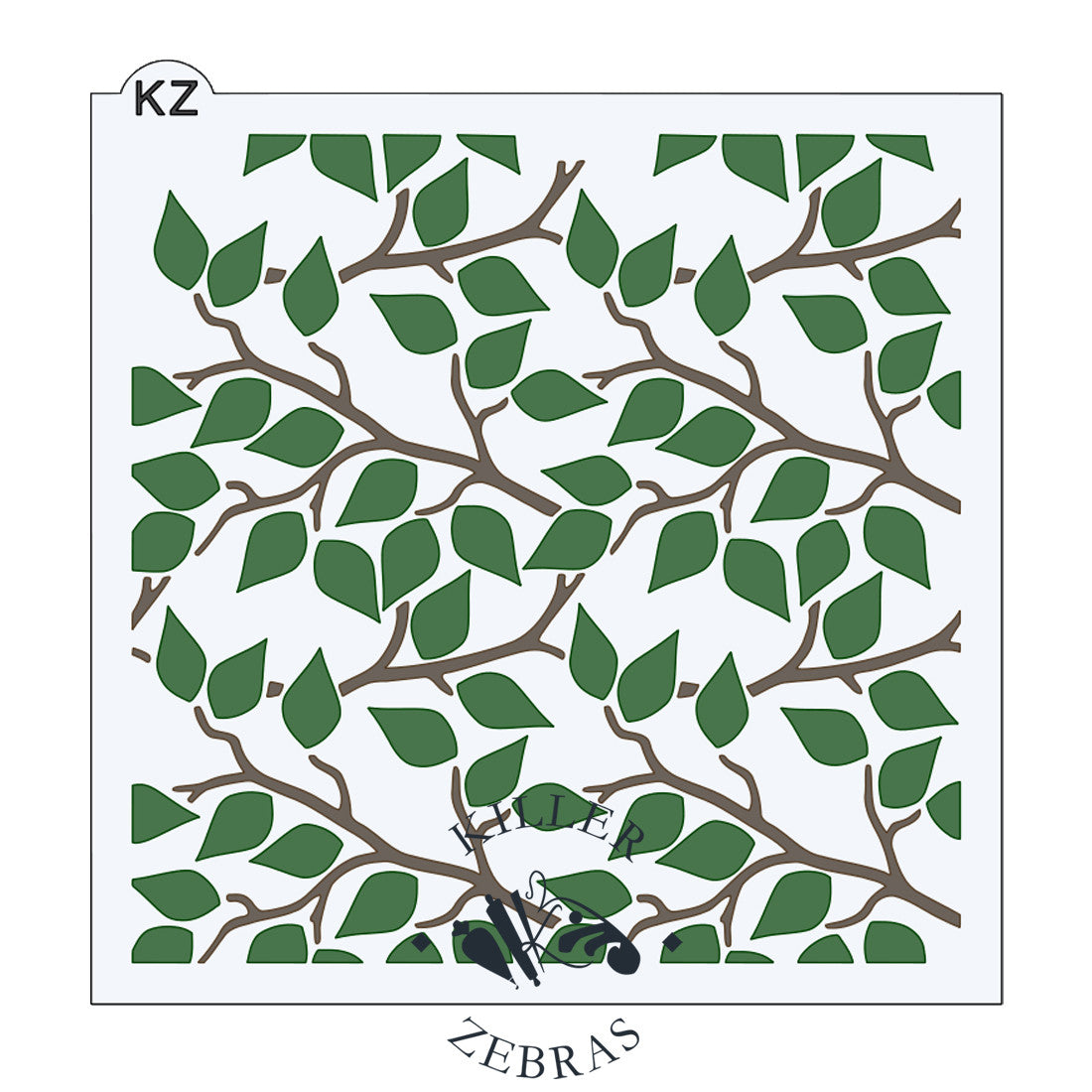 5.5 x 5.5 Stencil Leafy Branches - Single or Layered Stencil