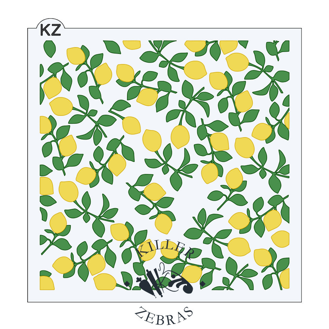 5.5 x 5.5 Stencil Lemon Branches 2 Part Stencil