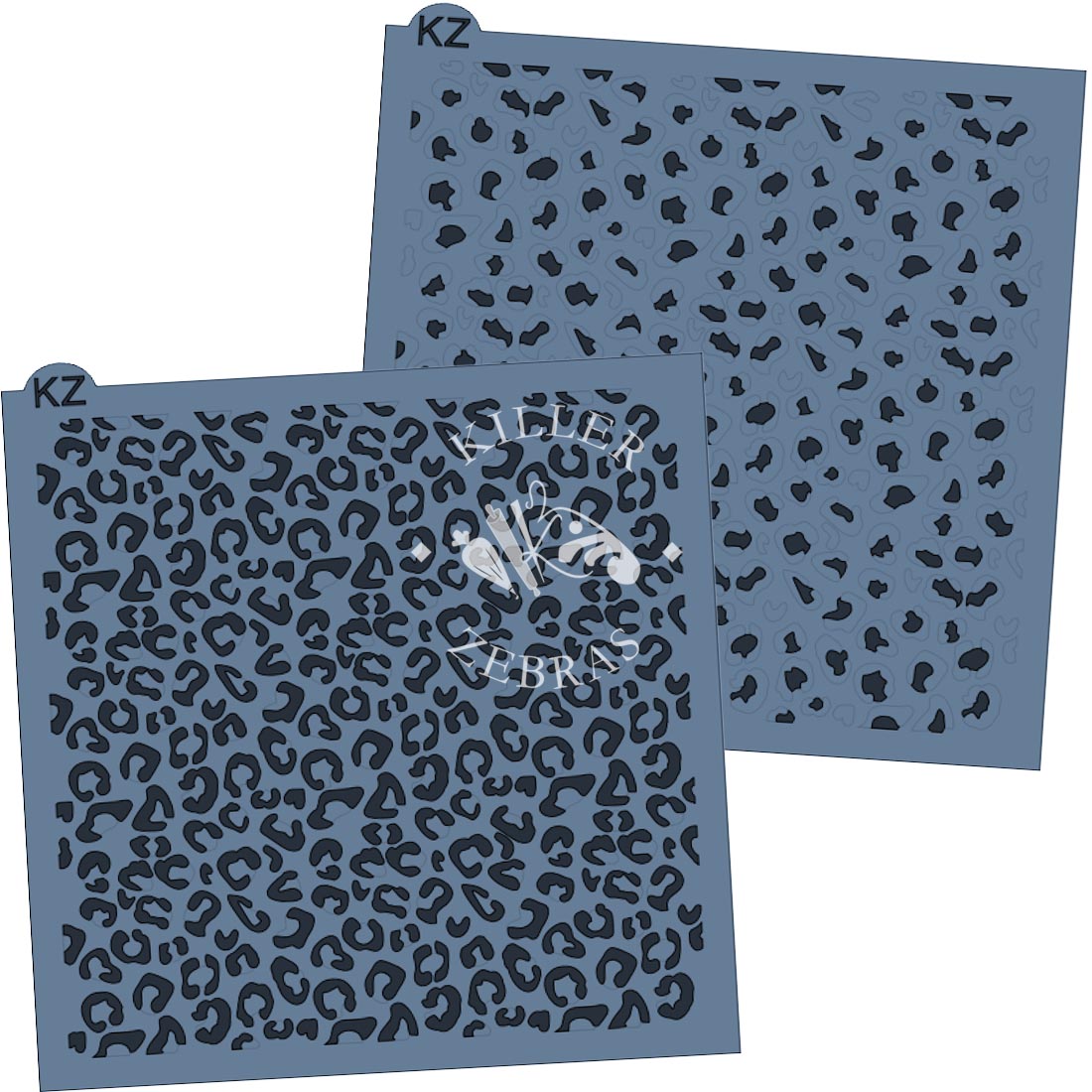 5.5 x 5.5 Stencil Leopard Print 2 Part Stencil