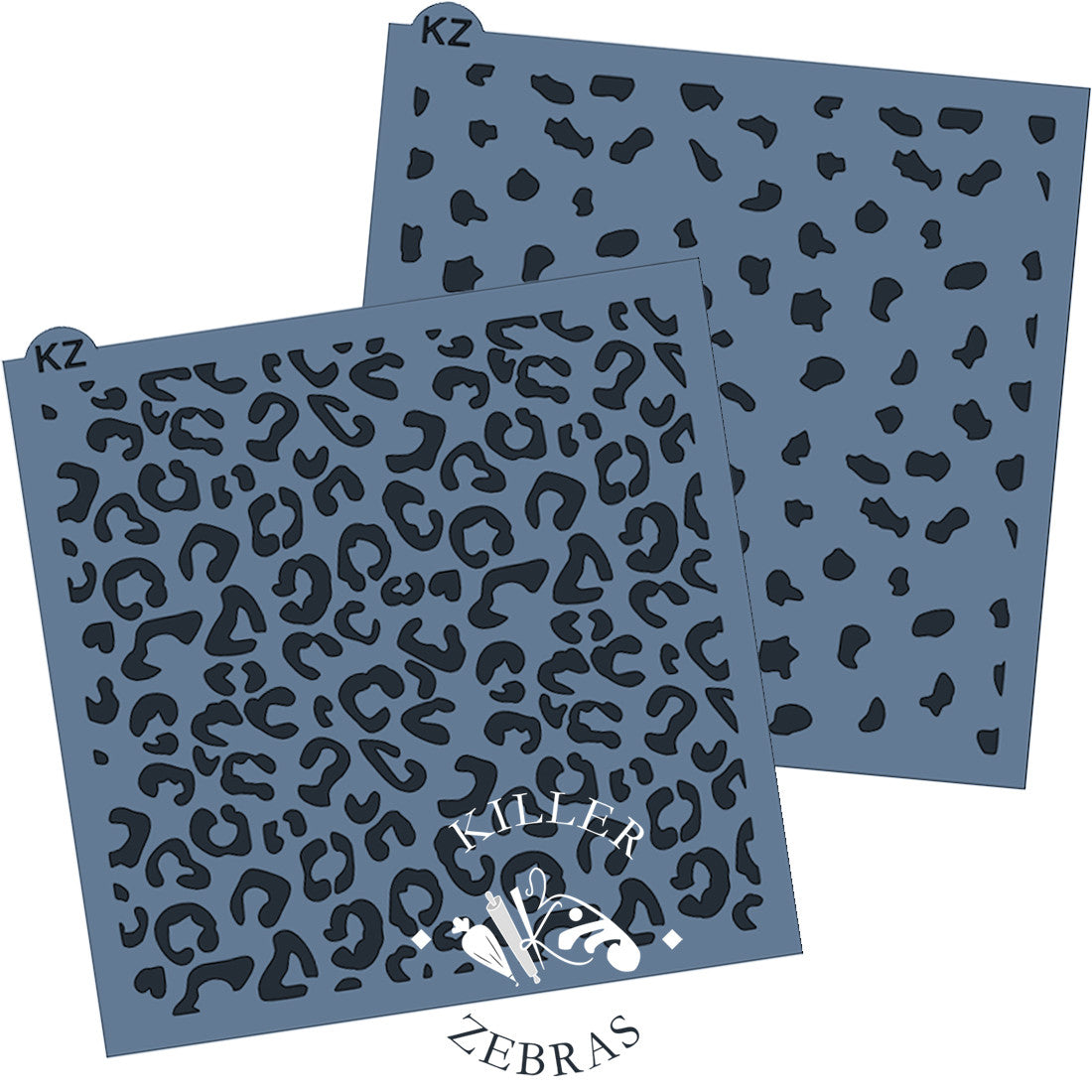 5.5 x 5.5 Stencil Leopard Print 2 Part Stencil