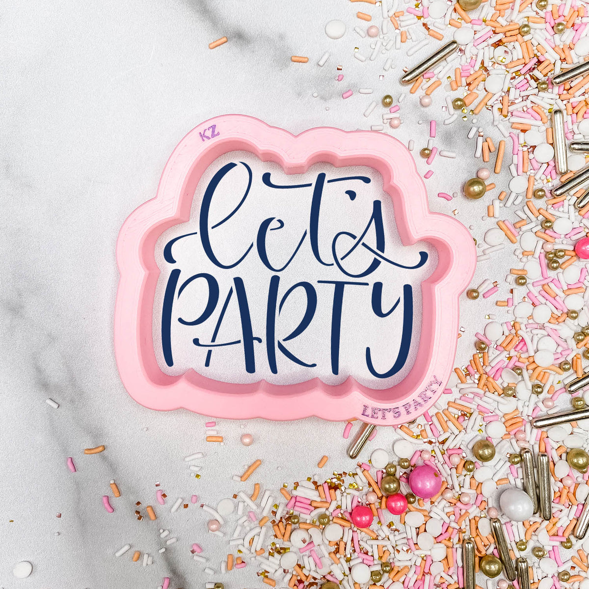 Cookie Cutters Let&#39;s Party Hand Lettered