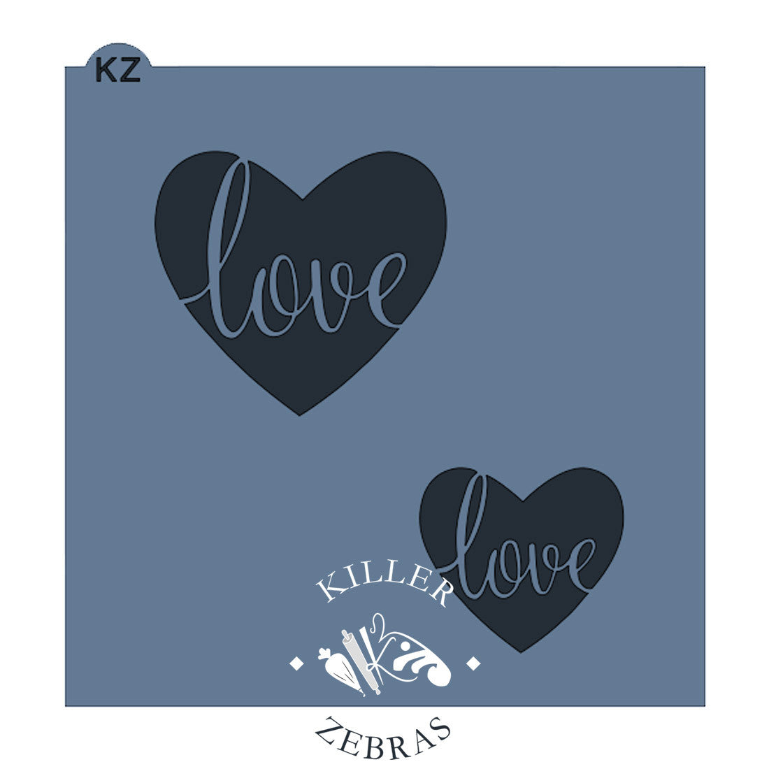 5.5 x 5.5 Stencil Love Hearts Stencil