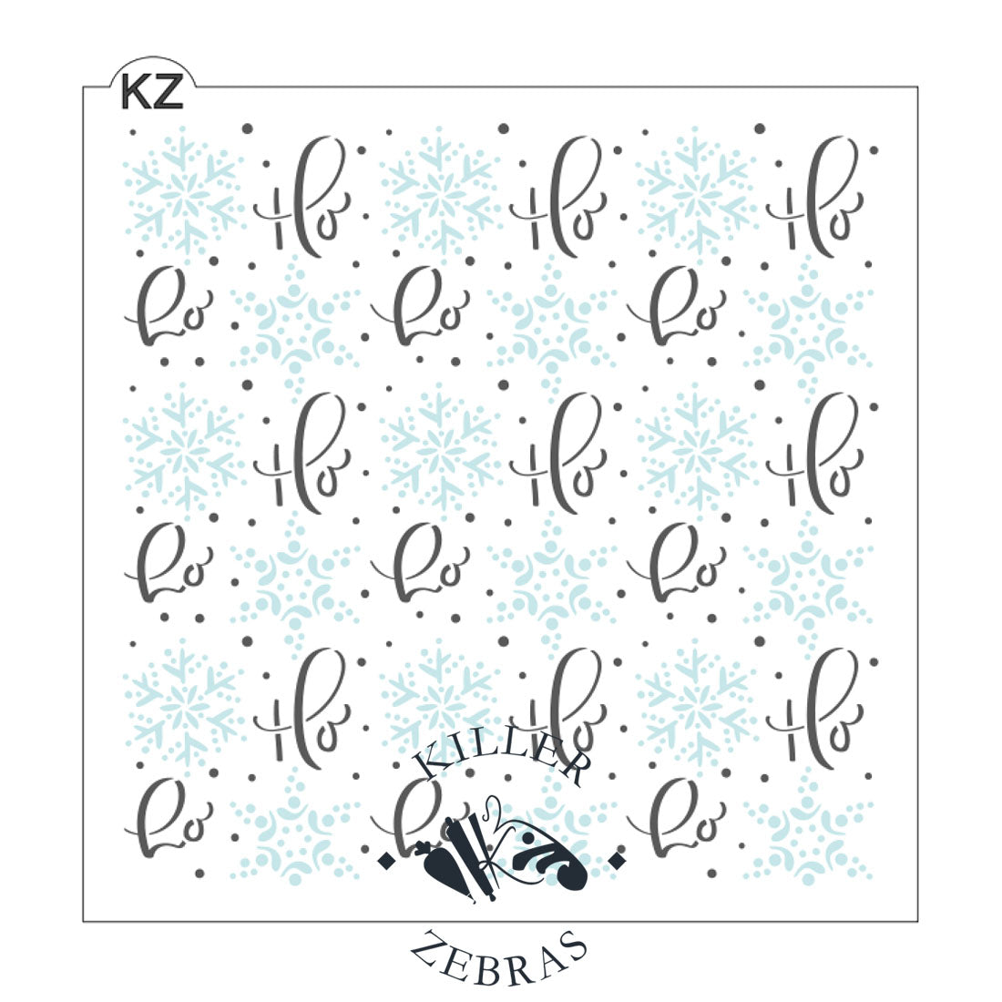 5.5 x 5.5 Stencil Merry Snowflakes 2 Part Stencil