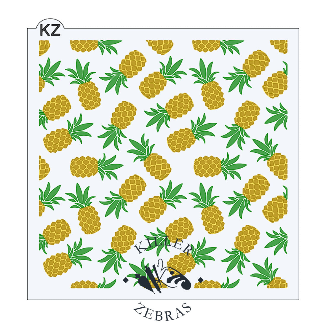 5.5 x 5.5 Stencil Pineapples 3 Part Stencil