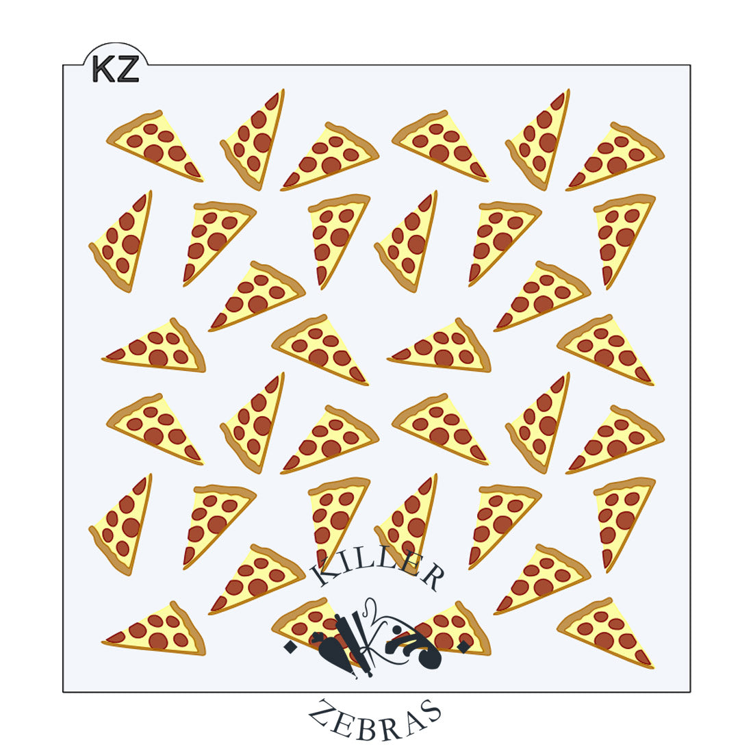 5.5 x 5.5 Stencil Pizza 3 Part Stencil