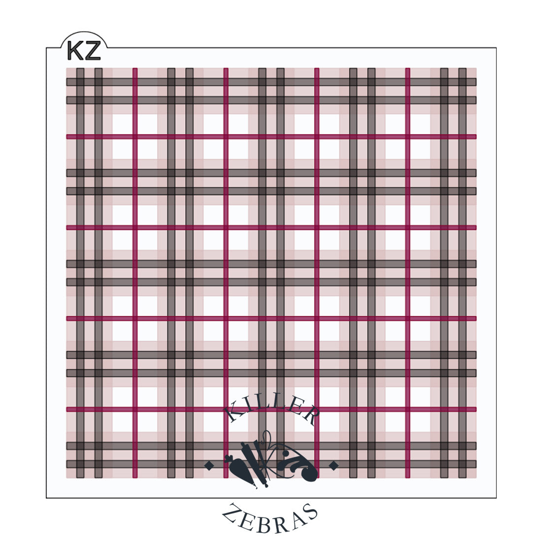 5.5 x 5.5 Stencil Plaid 3 Part Stencil