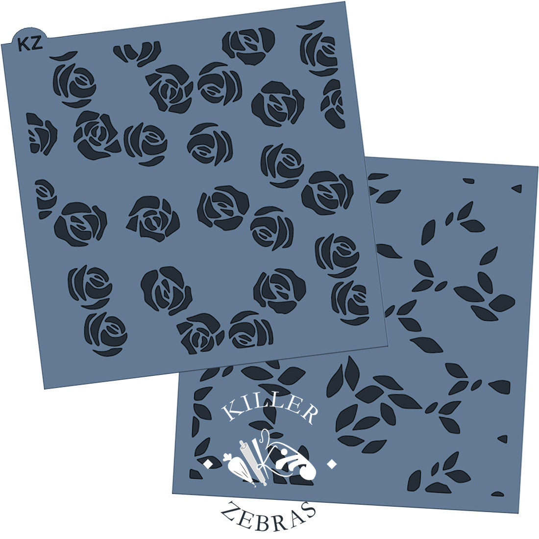 5.5 x 5.5 Stencil Roses - Single or Layered Stencil Layered Stencils