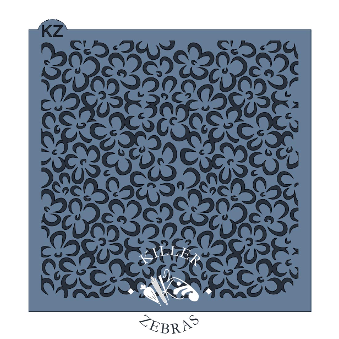 5.5 x 5.5 Stencil Scribble Flowers Stencil