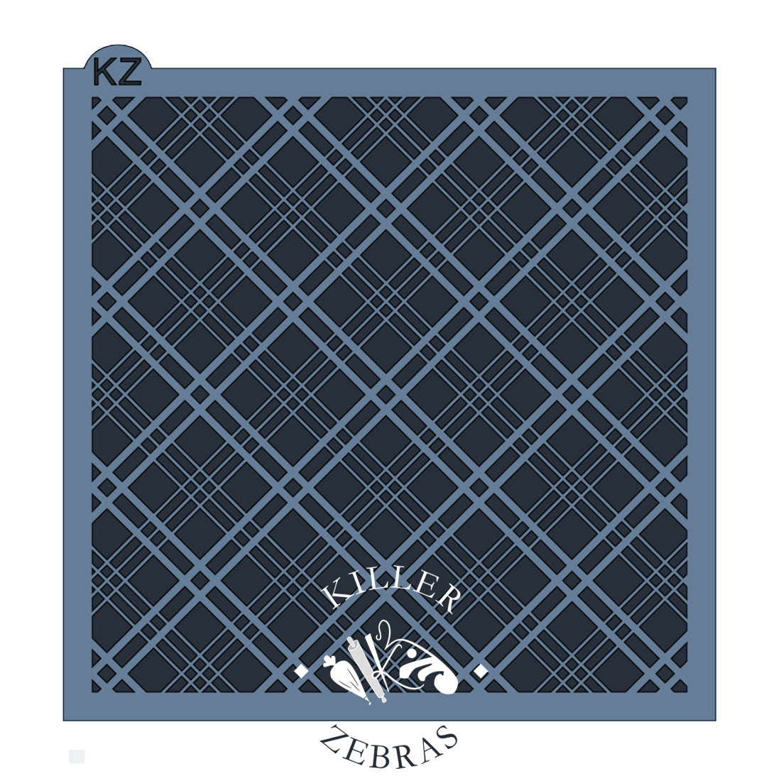 5.5 x 5.5 Stencil Simple Plaid Stencil