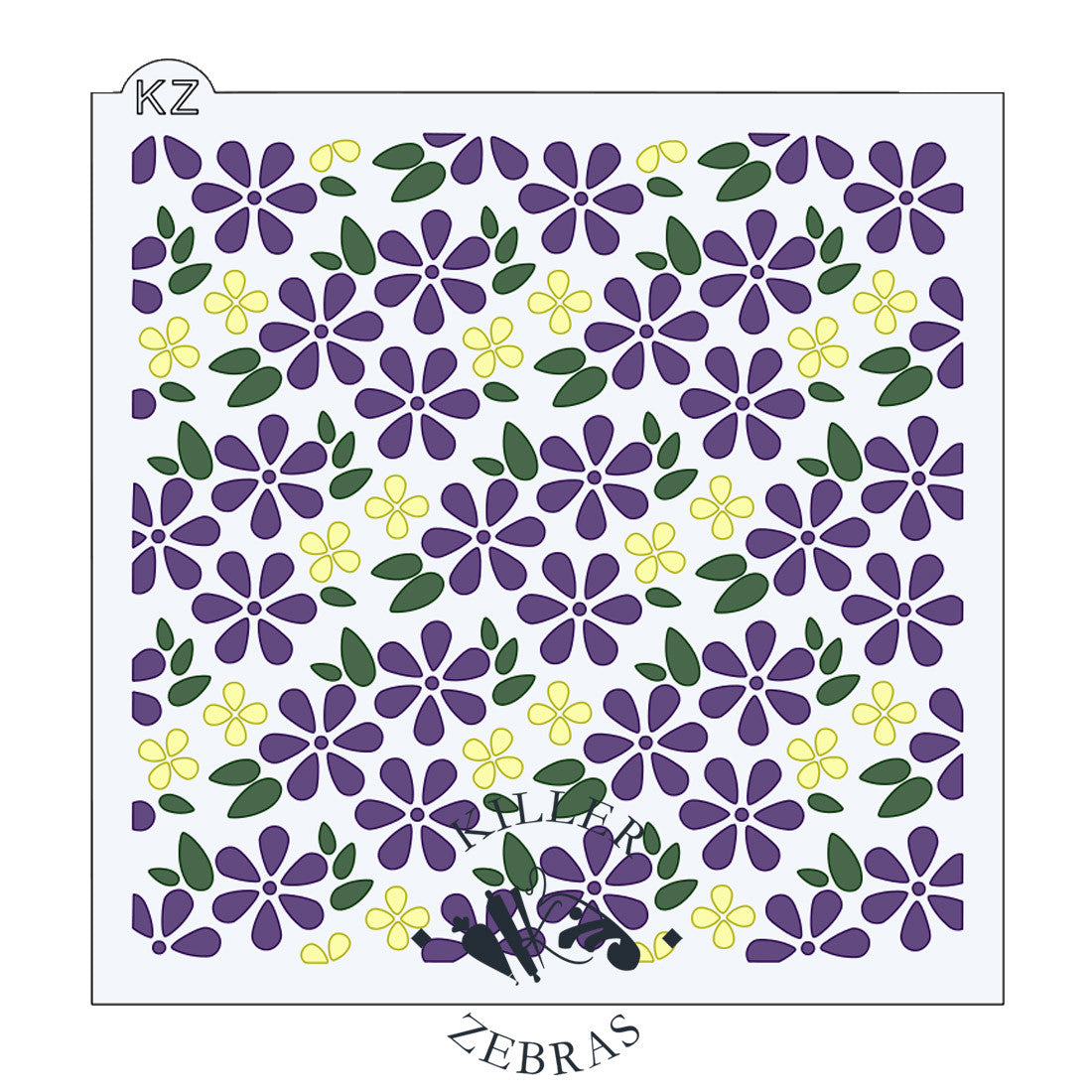 5.5 x 5.5 Stencil Spring Flowers Stencil