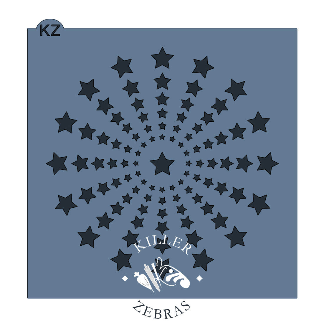 5.5 x 5.5 Stencil Exploding Stars (Style 1) Stencil