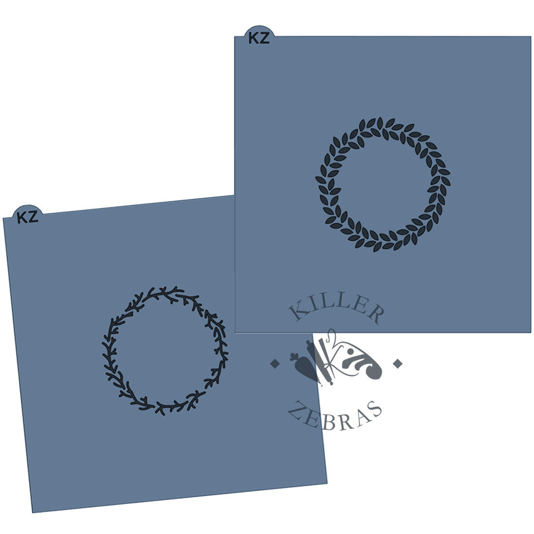 5.5 x 5.5 Stencil Wreath 2 Part Stencil